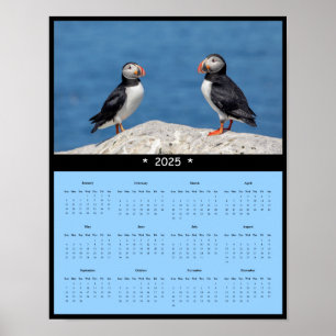 2025 Atlantisk puffin i Maine Wall Calendar Poster