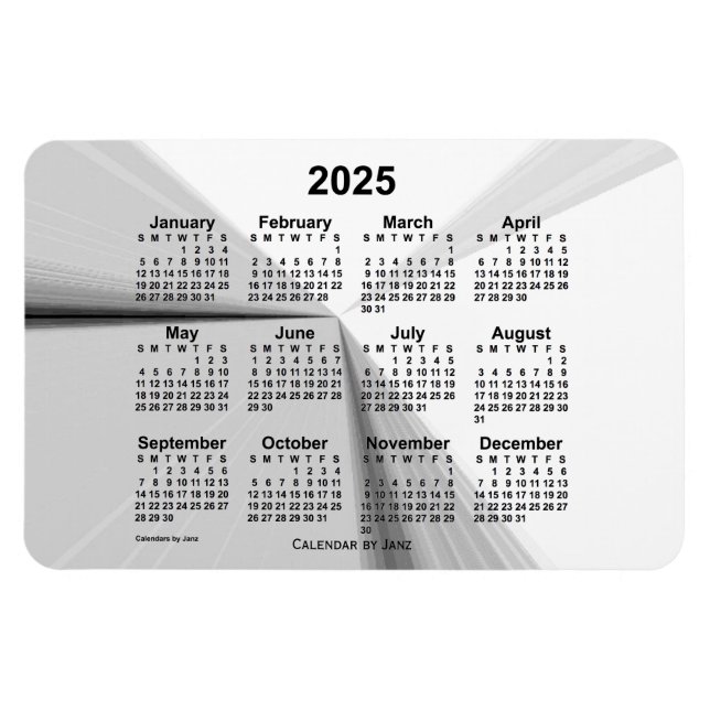 2025 Avstötande rökkalender från Janz 4x6 Magnet (Horisontell)