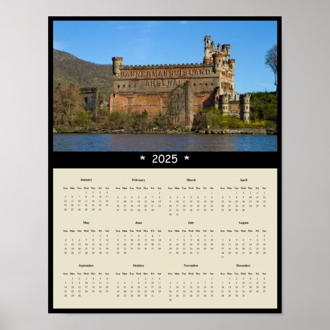 2025 Bannerman Island Castle Wall Calendar Poster (Framsidan)