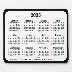 2025 Black Two Tone 52 Weeks-kalender från Janz Musmatta