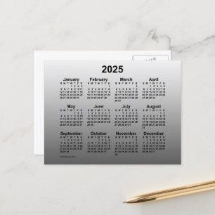 2025 Blekvit Mini Kalender av Janz Postcard Vykort