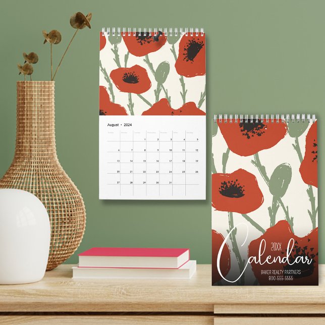 2025-Blommigten liten Kalender (Available in 3 sizes and printed in vibrant color on sturdy paper.)