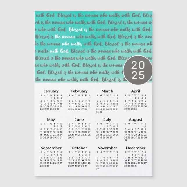 2025 Blsed är den kvinnliga magnetkalendern (Framsida)