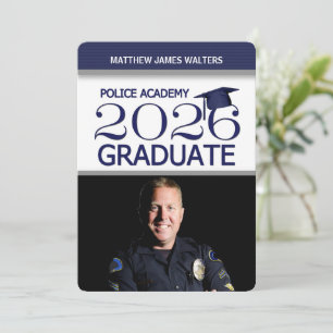 2025 Blue Photo Police Academy Studenten Inbjudningar