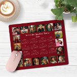 2025 Burgundy Red Många Photo Collage Calendar Musmatta<br><div class="desc">🌟 2025 Burgundy Red Maroon Många Photo Collage Calendar Mouse Pad med en enkel, minimalistisk årskalender och 18 av dina favoritfoton. Alla färg är anpassade. Gör en underbar gåva till mor- och farföräldrar, föräldrar, moster, ungar, gudföräldrar med mera! Kontakta oss på cedarandstring@gmail.com om du behöver hjälp med designen eller matchande...</div>