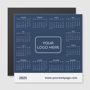 2025 Business Logotyp Blue Magnetic Calendar