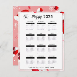 2025 Business Logotyp Calendar Company Festive Red Julkort