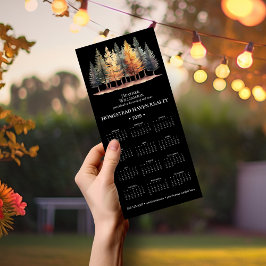 2025 Business Magnetic Calendar - Forest/Blk
