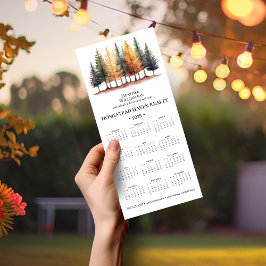2025 Business Magnetic Calendar - Forest/Wht