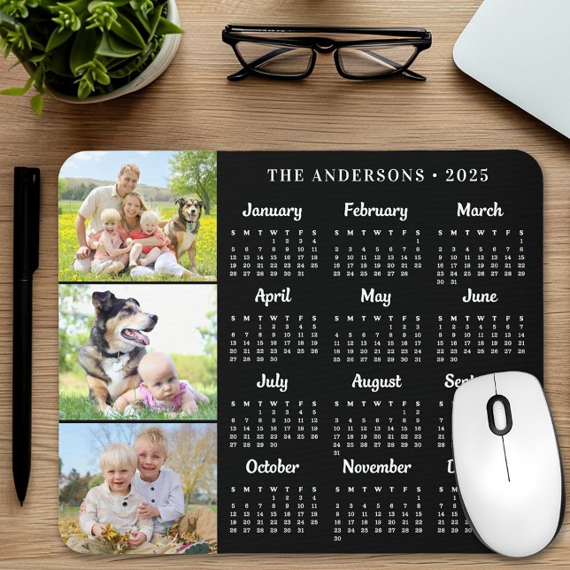 2025 Calendar Anpassningsbar 3 Photos Modern Famil Musmatta (Skapare uppladdad)