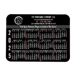 2025 Calendar Anpassningsbar Business Logotyp Namn Magnet