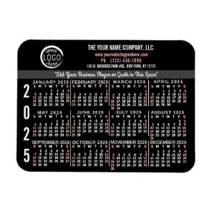 2025 Calendar Anpassningsbar Business Logotyp Namn Magnet
