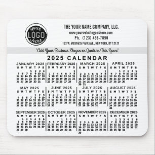 2025 Calendar Anpassningsbar Business Logotyp Namn Musmatta