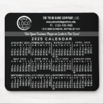 2025 Calendar Anpassningsbar Business Logotyp Namn Musmatta<br><div class="desc">De här professionell-tittar 2025-kalendrarna är perfekt för ditt företags kontorsprofilering. De har stora, lätta att läsa, feta siffror i vitt på svart. Framför allt bör du ge ditt företag en slogan och en slogan med företagets logotyp, namn, webbplats, mobil, adress. Behålla datum och all företagsinformation som du har tillgång till...</div>