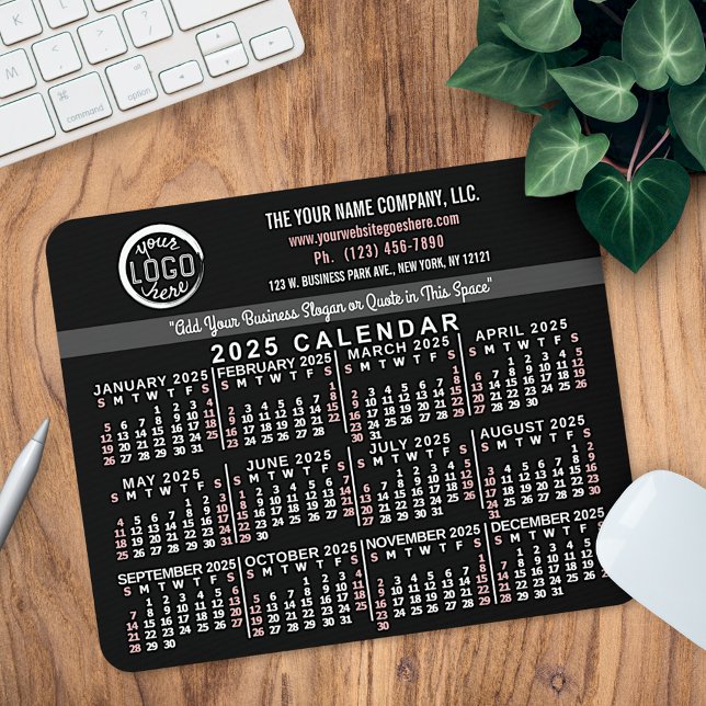 2025 Calendar Anpassningsbar Business Logotyp Namn Musmatta (Skapare uppladdad)