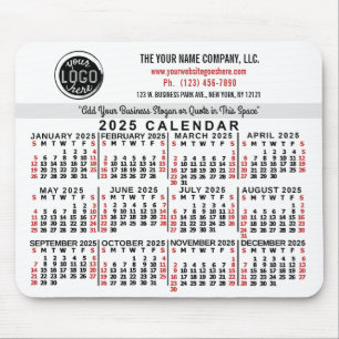 2025 Calendar Anpassningsbar Business Logotyp Namn Musmatta