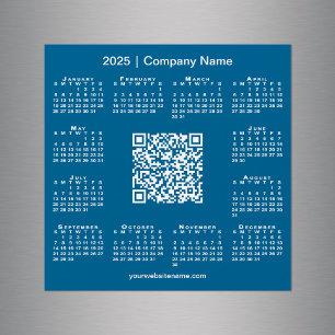 2025 Calendar Anpassningsbar Business QR Code Blue