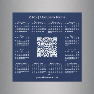 2025 Calendar Anpassningsbar Business QR Code Navy