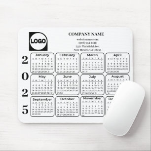 2025 Calendar Anpassningsbar Company Namn & Logoty Musmatta