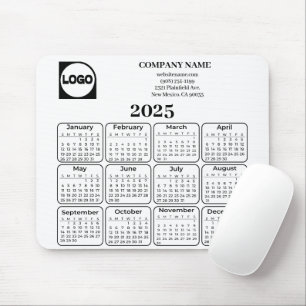 2025 Calendar Anpassningsbar Company Namn & Logoty Musmatta