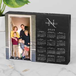 2025 Calendar Anpassningsbar Photo Monogram Namn o