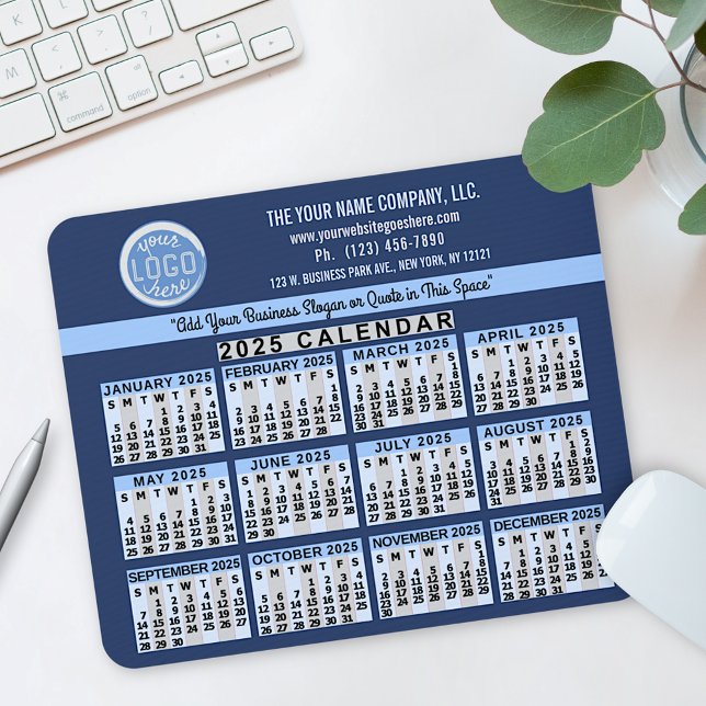 2025 Calendar Blue Easy Anpassningsbar Business Lo Musmatta (Skapare uppladdad)