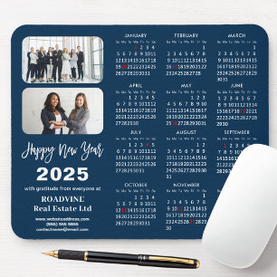 2025 Calendar Business 2 Photo Modern Blue Simple Musmatta
