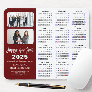 2025 Calendar Business 2 Photo Modern Red Simple Musmatta