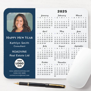 2025 Calendar Business Logotyp Foto Modern Blue Musmatta