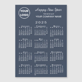 2025 Calendar Business Logotyp Navy Helgdag Magnet