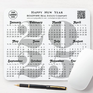 2025 Calendar Business Logotyp QR-kod Modern Black Musmatta