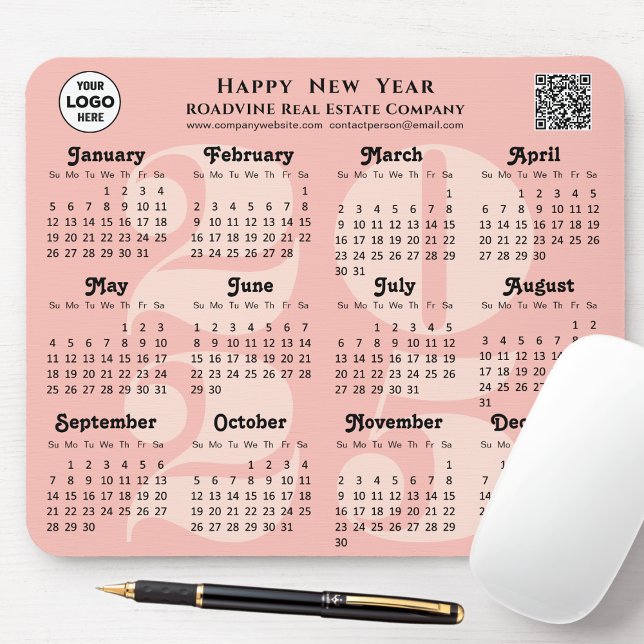 2025 Calendar Business Logotyp QR-kod  Rosa Musmatta (Skapare uppladdad)