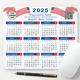 2025 Calendar Business Logotyp US Patriotic Blue R Musmatta