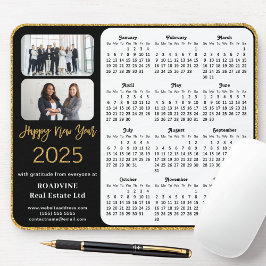 2025 Calendar Business Photo Elegant Guld Glitter Musmatta