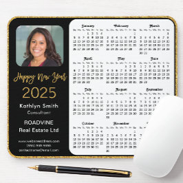 2025 Calendar Business Photo Elegant Guld Glitter Musmatta