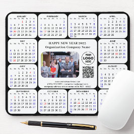 2025 Calendar Business Photo Logotyp QR Modern Bla Musmatta