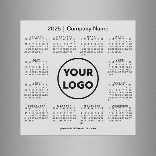 2025 Calendar Company Logotyp on Light Grått Magne