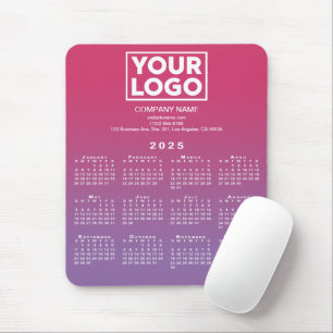 2025 Calendar Company Logotyp Rosa till Lila Gradi Musmatta