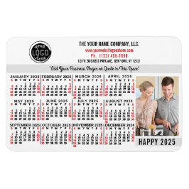 2025 Calendar Easy Anpassningsbar Business Logotyp Magnet