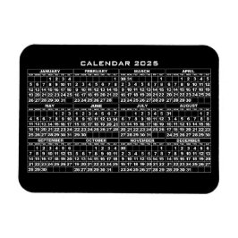 2025 Calendar Magnet Black