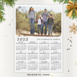 2025 Calendar Magnet Family Photo White Black<br><div class="desc">Den här 2025-kalendermagneten i ett enkelt minimalistiskt stil är lätt att anpassa med ditt familjefoto namn och anpassningsbar för att skapa en unik present till dina nära och kära. Den vita och svarta designen med ett färgstarkt bild är vacker och tydlig och är en praktisk presentidé för jul, nyår, Thanksgiving...</div>