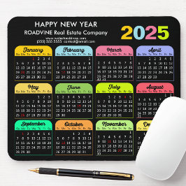 2025 Calendar Modern Black US Helgdagars Corporate Musmatta