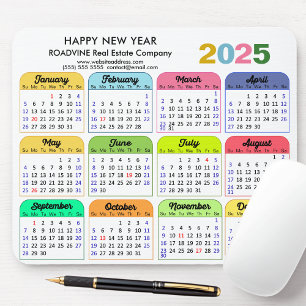 2025 Calendar Modern US Helgdagars Anpassningsbar Musmatta