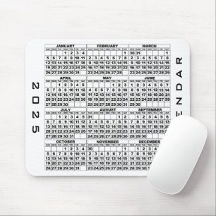 2025 Calendar Mousepad White Musmatta