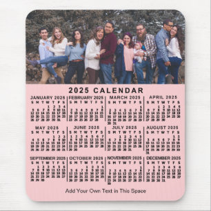 2025 Calendar Rosa Personlig Photo Namn Fold Musmatta