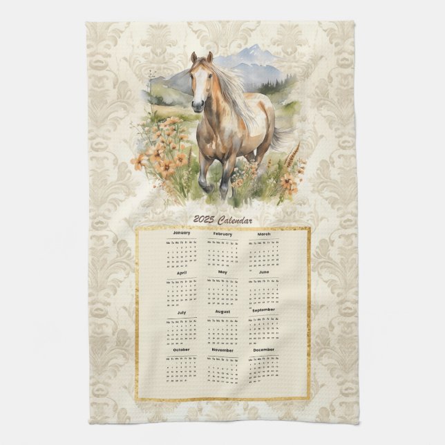 2025 Calendar Towel Horse Kökshandduk (Vertikal)