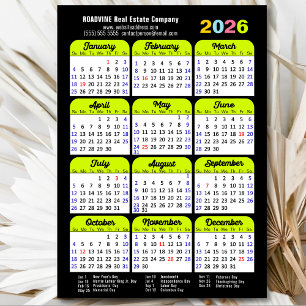 2025 Calendar US Helgdagar Grönt Corporate Magneti