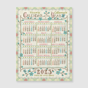 2025 Calendar Victorian Art nouveau Small Magnet