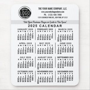 2025 Calendar White Anpassningsbar Business Logoty Musmatta