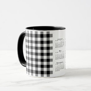 2025 Calendar White Gingham Play Template Mugg